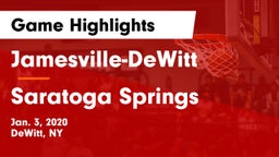 Jamesville-DeWitt  vs Saratoga Springs Game Highlights - Jan. 3, 2020