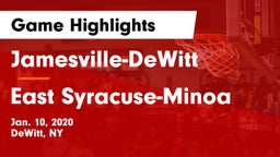 Jamesville-DeWitt  vs East Syracuse-Minoa  Game Highlights - Jan. 10, 2020