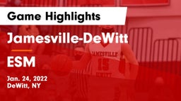 Jamesville-DeWitt  vs ESM Game Highlights - Jan. 24, 2022