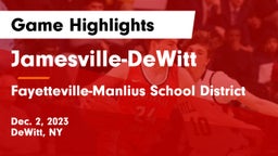 Jamesville-DeWitt  vs Fayetteville-Manlius School District  Game Highlights - Dec. 2, 2023