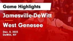 Jamesville-DeWitt  vs West Genesee  Game Highlights - Dec. 8, 2023