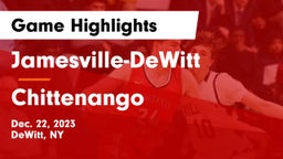 Jamesville-DeWitt  vs Chittenango  Game Highlights - Dec. 22, 2023