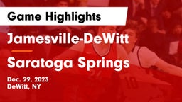 Jamesville-DeWitt  vs Saratoga Springs  Game Highlights - Dec. 29, 2023