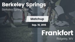 Matchup: Berkeley Springs vs. Frankfort  2016