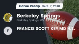 Recap: Berkeley Springs  vs. FRANCIS SCOTT KEY,MD H.S. 2018