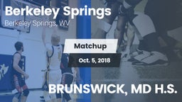 Matchup: Berkeley Springs vs. BRUNSWICK, MD H.S. 2018