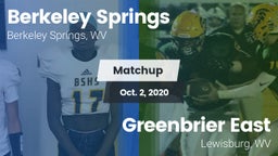 Matchup: Berkeley Springs vs. Greenbrier East  2020