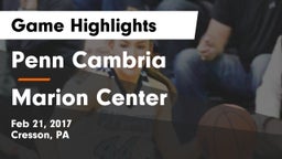 Penn Cambria  vs Marion Center  Game Highlights - Feb 21, 2017