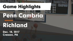 Penn Cambria  vs Richland  Game Highlights - Dec. 18, 2017