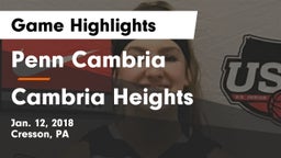 Penn Cambria  vs Cambria Heights  Game Highlights - Jan. 12, 2018