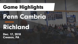 Penn Cambria  vs Richland  Game Highlights - Dec. 17, 2018