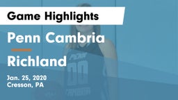 Penn Cambria  vs Richland  Game Highlights - Jan. 25, 2020