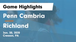 Penn Cambria  vs Richland  Game Highlights - Jan. 30, 2020