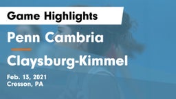 Penn Cambria  vs Claysburg-Kimmel  Game Highlights - Feb. 13, 2021