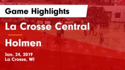 La Crosse Central  vs Holmen  Game Highlights - Jan. 24, 2019