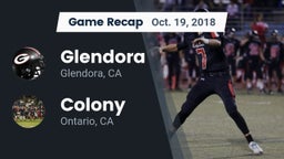 Recap: Glendora  vs. Colony  2018