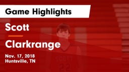 Scott  vs Clarkrange  Game Highlights - Nov. 17, 2018