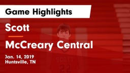 Scott  vs McCreary Central  Game Highlights - Jan. 14, 2019