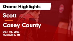 Scott  vs Casey County  Game Highlights - Dec. 21, 2023