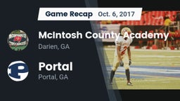 Recap: McIntosh County Academy  vs. Portal  2017