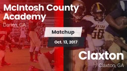 Matchup: McIntosh County vs. Claxton  2017