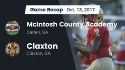 Recap: McIntosh County Academy  vs. Claxton  2017