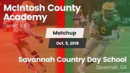 Matchup: McIntosh County vs. Savannah Country Day School 2018