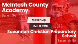 Matchup: McIntosh County vs. Savannah Christian Preparatory School 2018