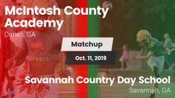 Matchup: McIntosh County vs. Savannah Country Day School 2019