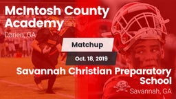 Matchup: McIntosh County vs. Savannah Christian Preparatory School 2019