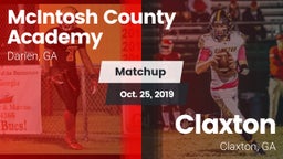 Matchup: McIntosh County vs. Claxton  2019