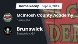 Recap: McIntosh County Academy  vs. Brunswick  2019