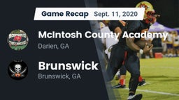 Recap: McIntosh County Academy  vs. Brunswick  2020