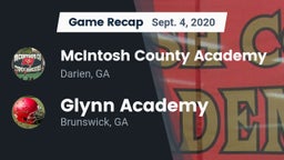 Recap: McIntosh County Academy  vs. Glynn Academy  2020