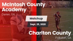 Matchup: McIntosh County vs. Charlton County  2020