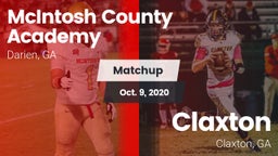 Matchup: McIntosh County vs. Claxton  2020