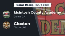 Recap: McIntosh County Academy  vs. Claxton  2020