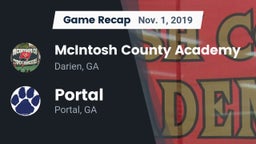 Recap: McIntosh County Academy  vs. Portal  2019