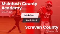 Matchup: McIntosh County vs. Screven County  2020