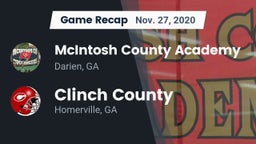Recap: McIntosh County Academy  vs. Clinch County  2020