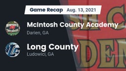Recap: McIntosh County Academy  vs. Long County  2021
