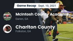 Recap: McIntosh County Academy  vs. Charlton County  2021