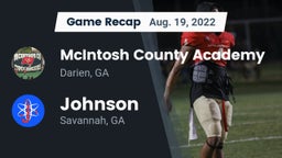 Recap: McIntosh County Academy  vs. Johnson  2022