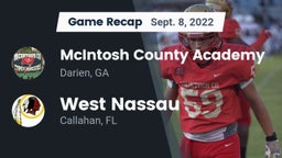 Recap: McIntosh County Academy  vs. West Nassau  2022
