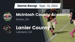 Recap: McIntosh County Academy  vs. Lanier County  2022