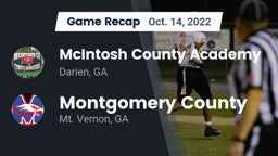 Recap: McIntosh County Academy  vs. Montgomery County  2022