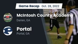 Recap: McIntosh County Academy  vs. Portal  2022