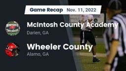 Recap: McIntosh County Academy  vs. Wheeler County  2022