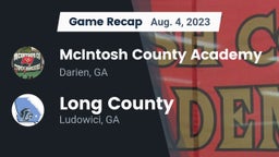 Recap: McIntosh County Academy  vs. Long County  2023