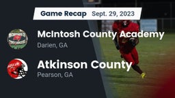 Recap: McIntosh County Academy  vs. Atkinson County  2023